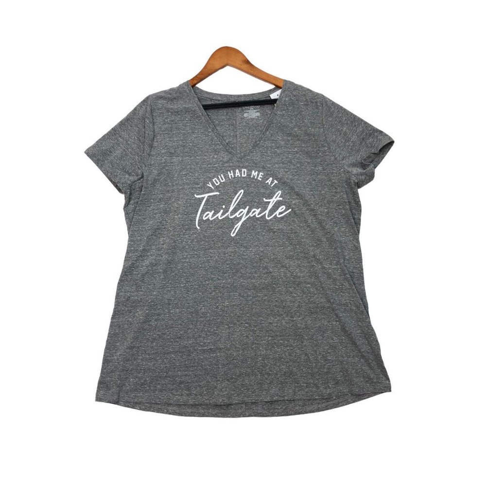 -New Lane Bryant Shorts Sleeve Graphic Tee Shirt Womens Plus 18/20 Gray Athletic